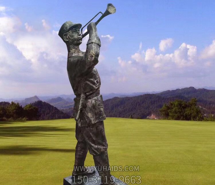 户外铜铸吹军号的八路军博鱼网页版