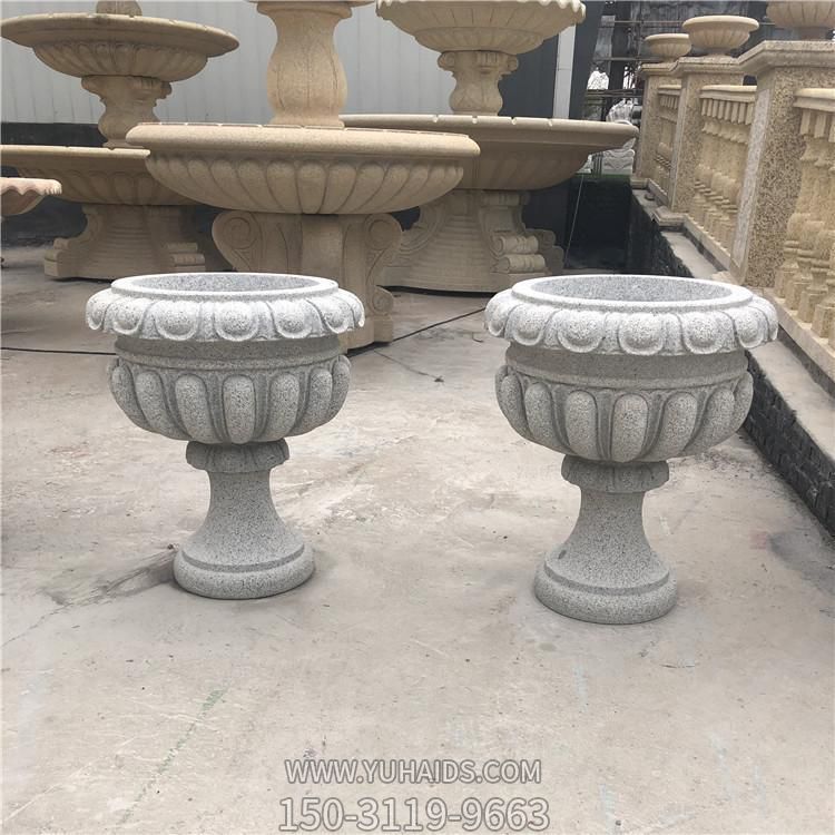 大理石石雕户外路边花盆花钵摆件博鱼网页版