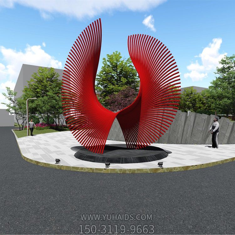 不锈钢彩绘户外广场大型抽象创意景观摆件博鱼网页版