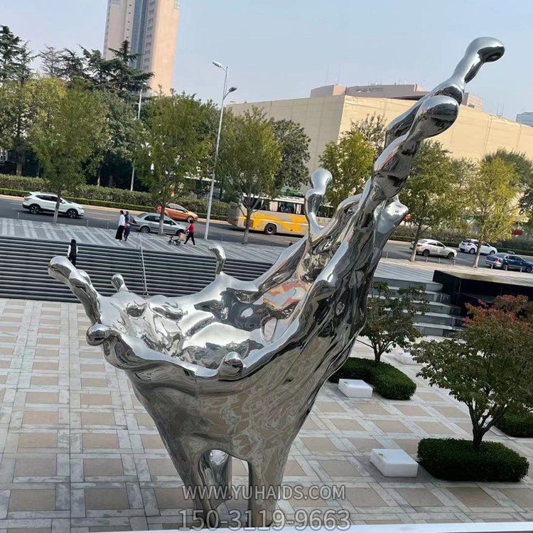 公园街道不锈钢抽象镜面海浪博鱼网页版