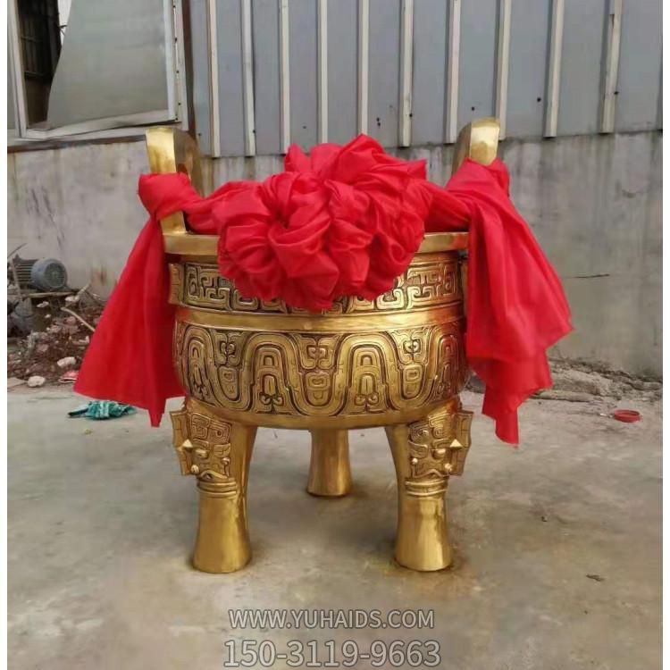 寺院户外大型黄铜铸造圆鼎博鱼网页版摆件