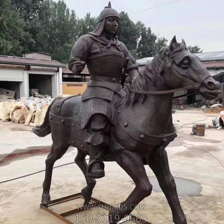 园林景区大型玻璃钢仿铜骑马的人物景观摆件博鱼网页版