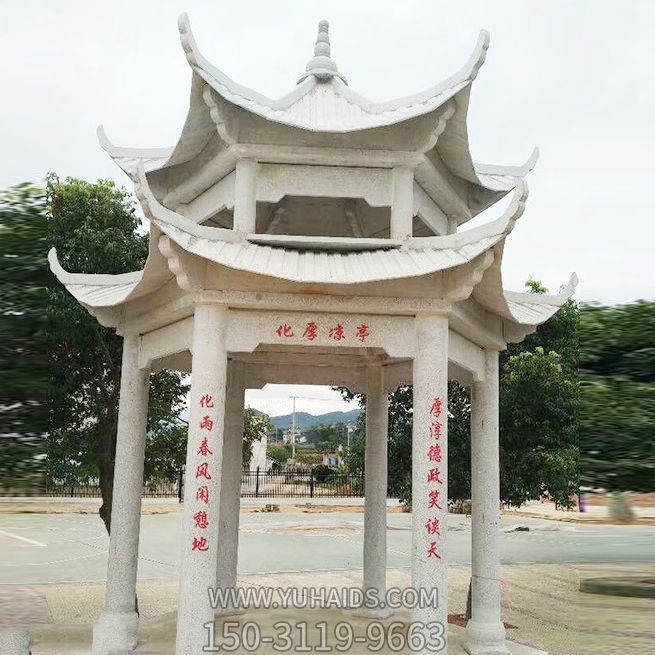 山区寺院摆放大理石双层凉亭博鱼网页版
