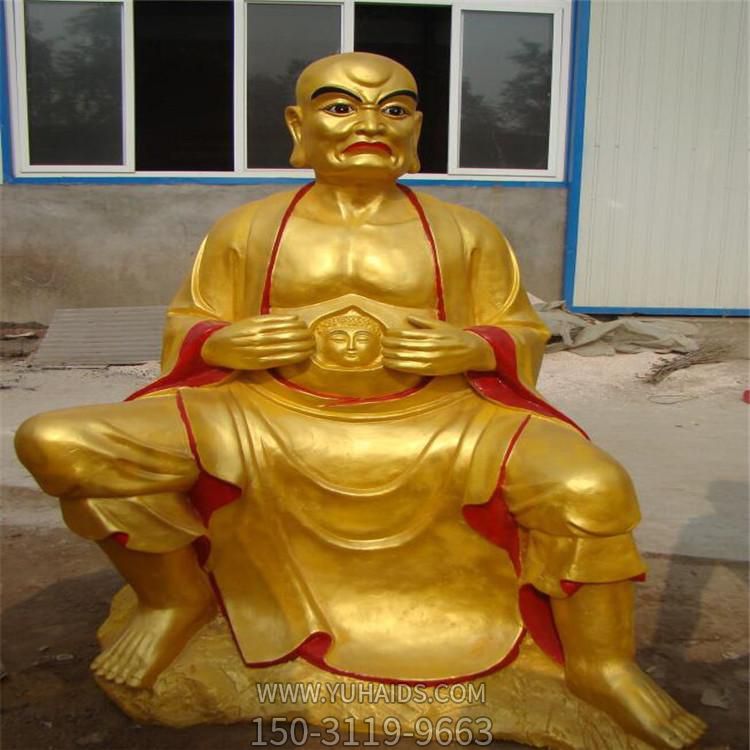 玻璃钢鎏金寺院树脂罗汉佛像坐式博鱼网页版摆件