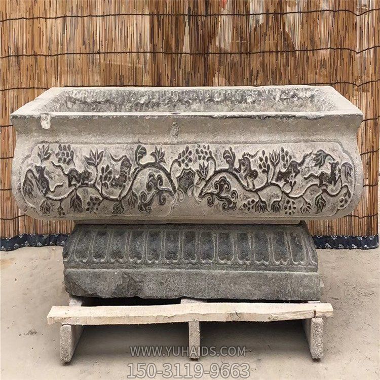 仿古做旧庭院老石槽摆件博鱼网页版