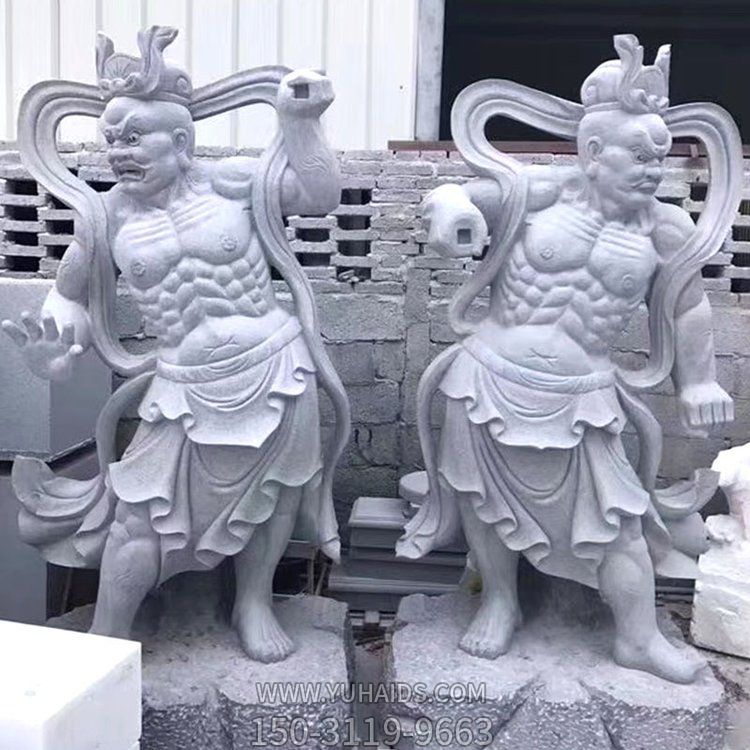 青石花岗岩雕刻神话人物哼哈二将寺庙神像博鱼网页版