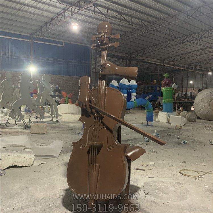 园林创意玻璃钢抽象弹奏大提琴人物博鱼网页版