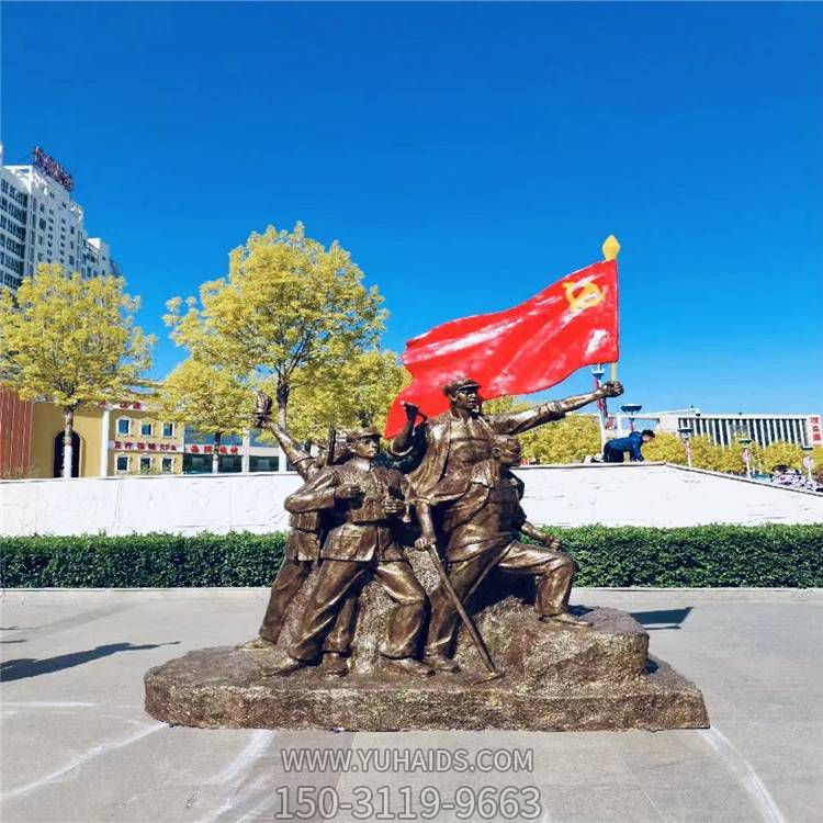 玻璃钢仿铜户外园林景观英雄战士人物博鱼网页版