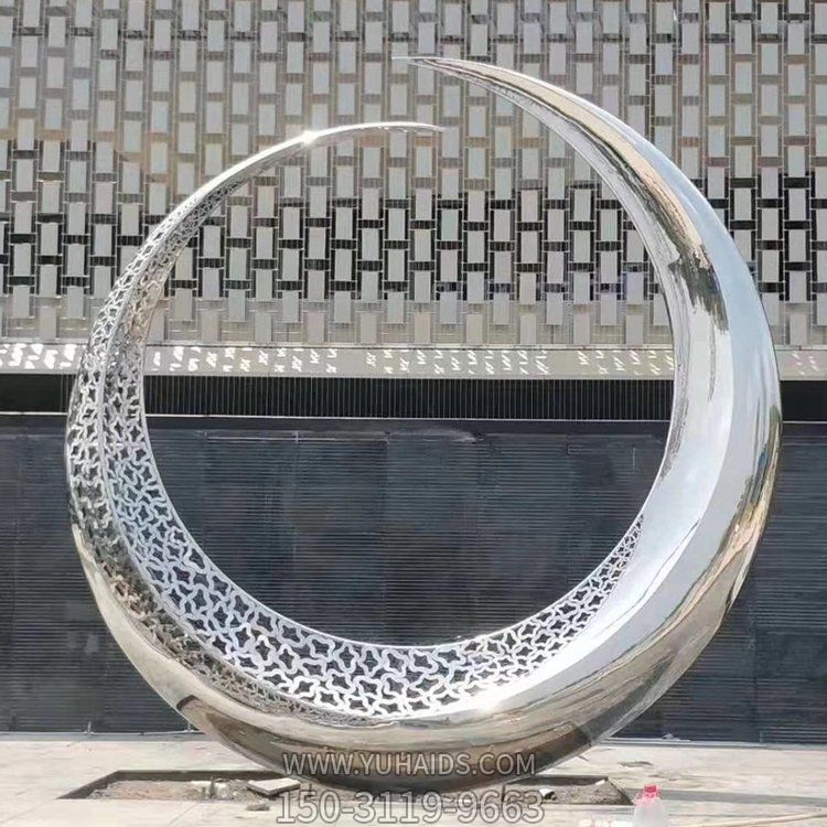 户外广场不锈钢镜面镂空创意圆环博鱼网页版
