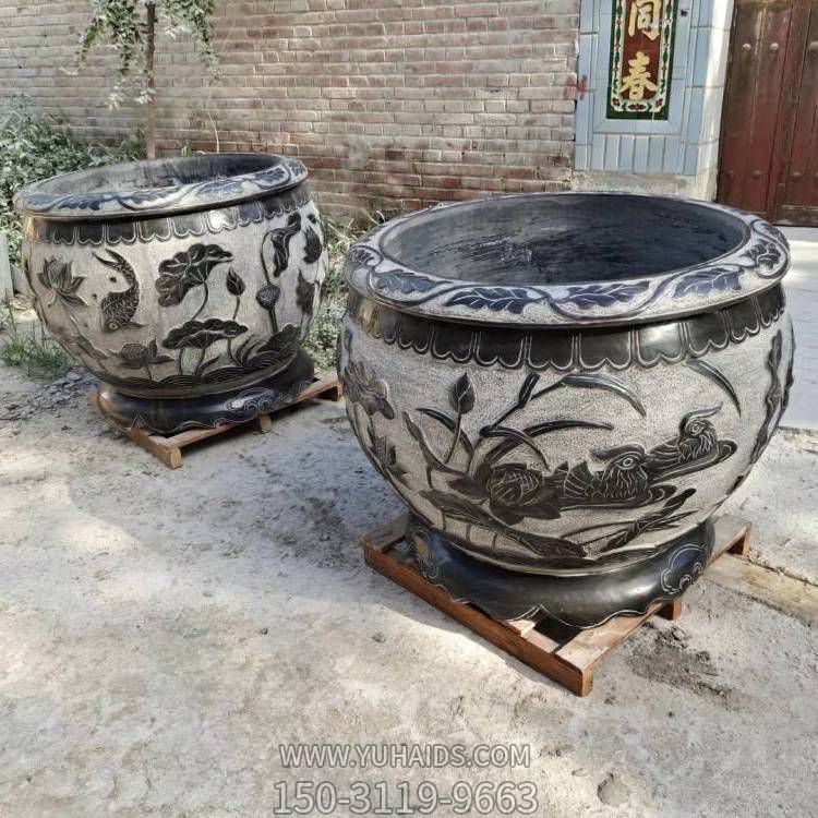 青石雕刻鱼缸流水盆园林博鱼网页版