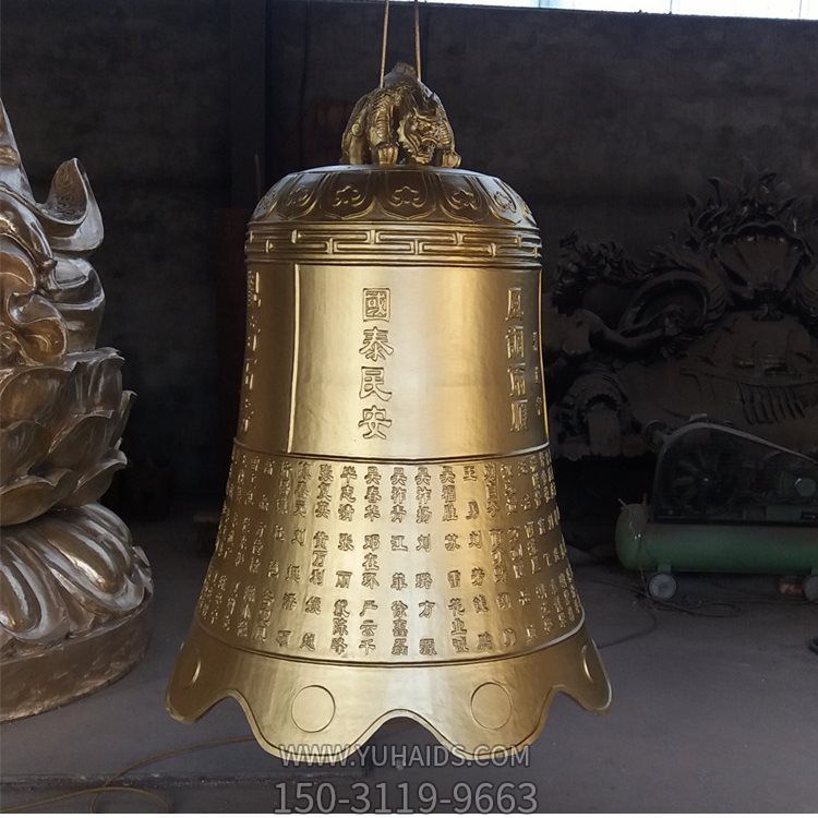  大型寺庙铜钟敲钟撞钟博鱼网页版 景观摆件