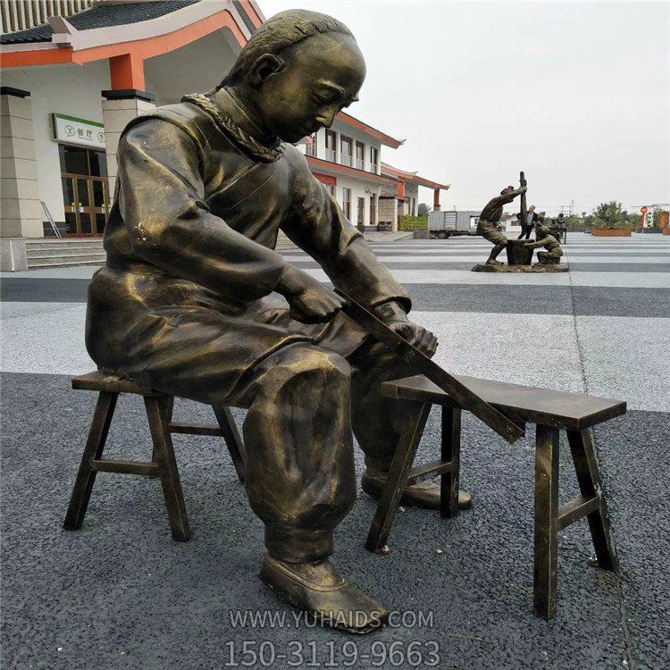 户外园林景观玻璃钢仿铜人物情景小品博鱼网页版