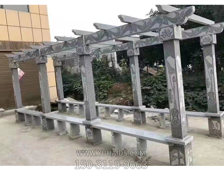 青石浮雕中式庭院广场葡萄花架博鱼网页版