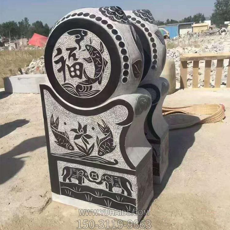 庭院门口青石石雕园林浮雕福字抱鼓石博鱼网页版