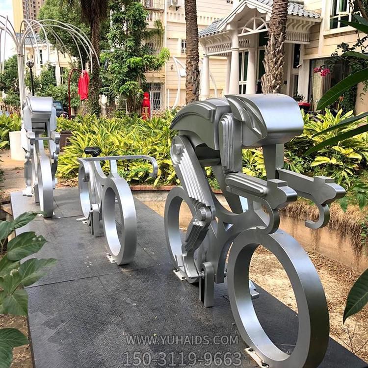 不锈钢户外几何园林抽象骑自行车的人物博鱼网页版