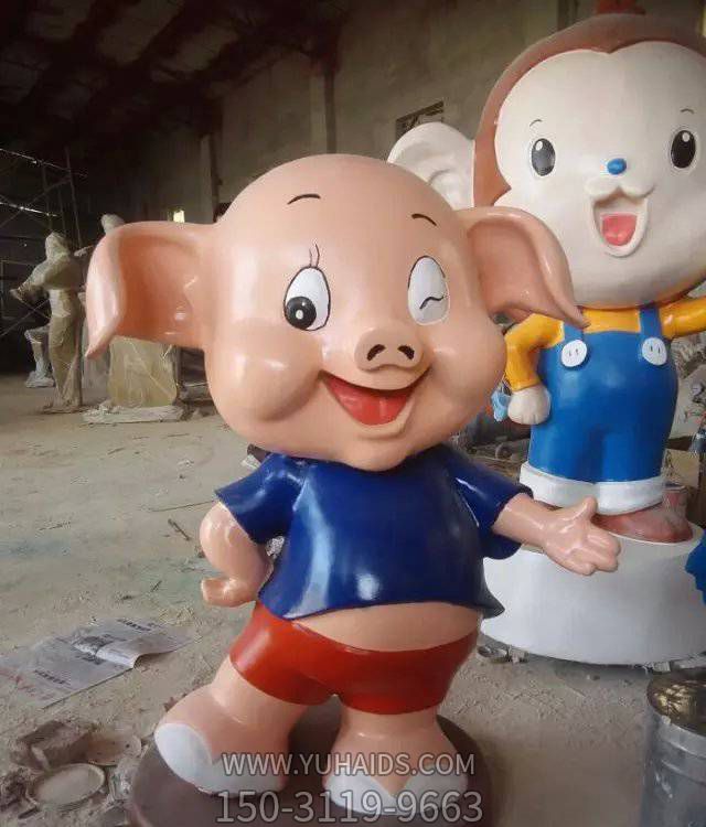 玻璃钢工艺品美陈装饰商场卡通动物小猪博鱼网页版