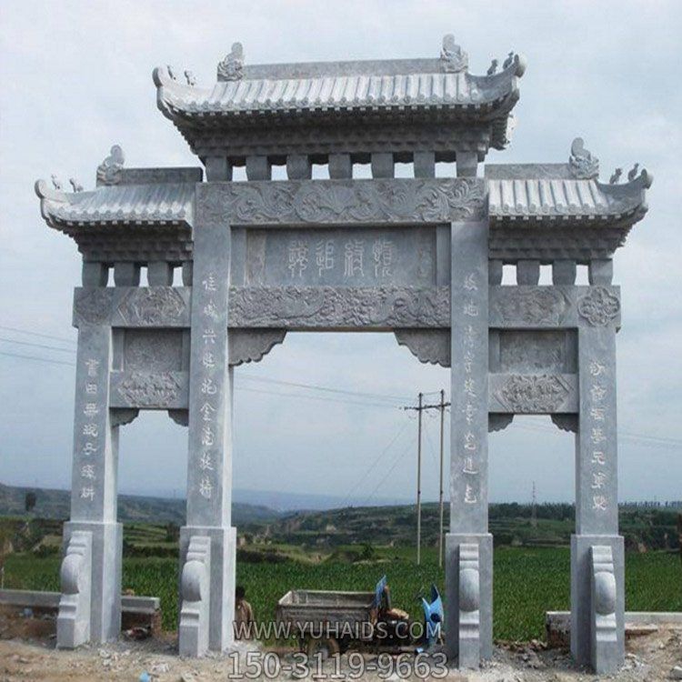 大理石石雕户外园林景观乡镇村口大型牌坊博鱼网页版