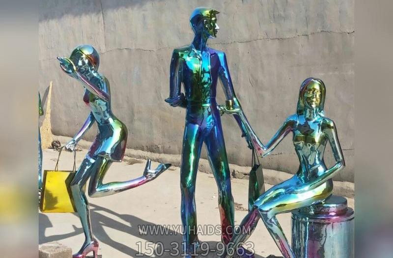 步行商业街烤漆不锈钢购物人博鱼网页版