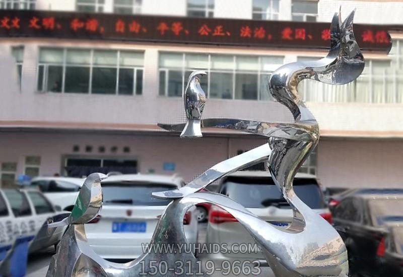 街道创意抽象不锈钢白钢镜面工艺鸽子博鱼网页版