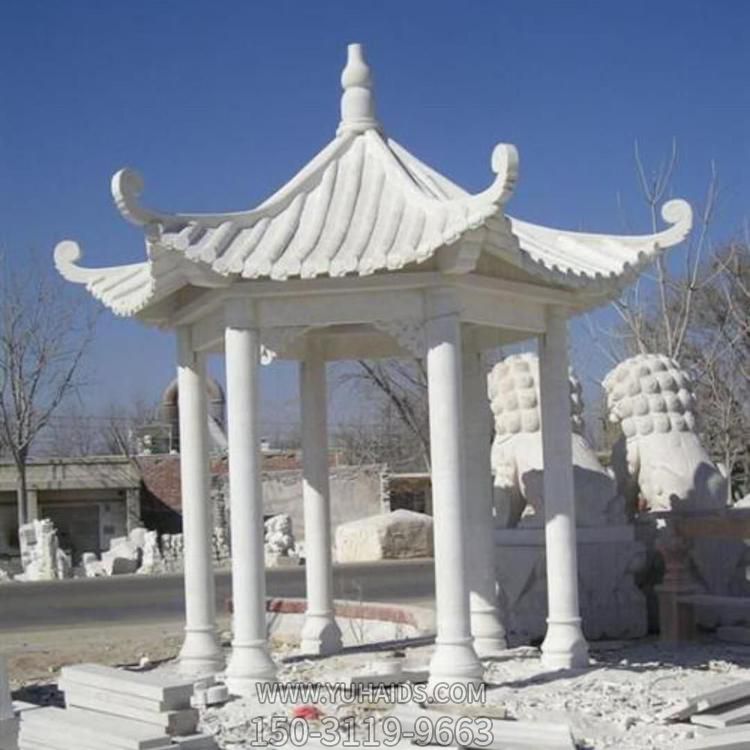 汉白玉石雕仿古建筑六角休闲园林景观博鱼网页版