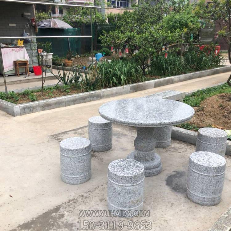 院子摆放休闲花岗岩圆桌凳博鱼网页版