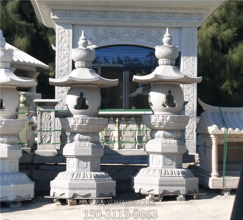 寺院景观摆放落地仿古汉白玉石灯笼摆件博鱼网页版