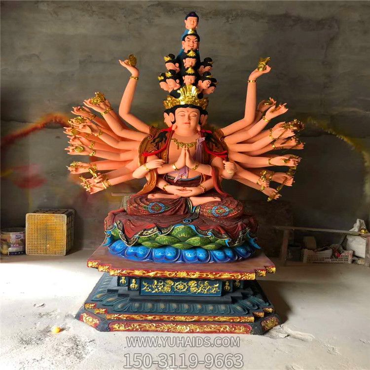 玻璃钢彩绘景区寺庙供奉千手观音博鱼网页版