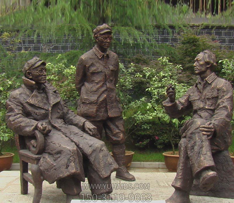 庭院铜铸刘伯承与毛泽东博鱼网页版