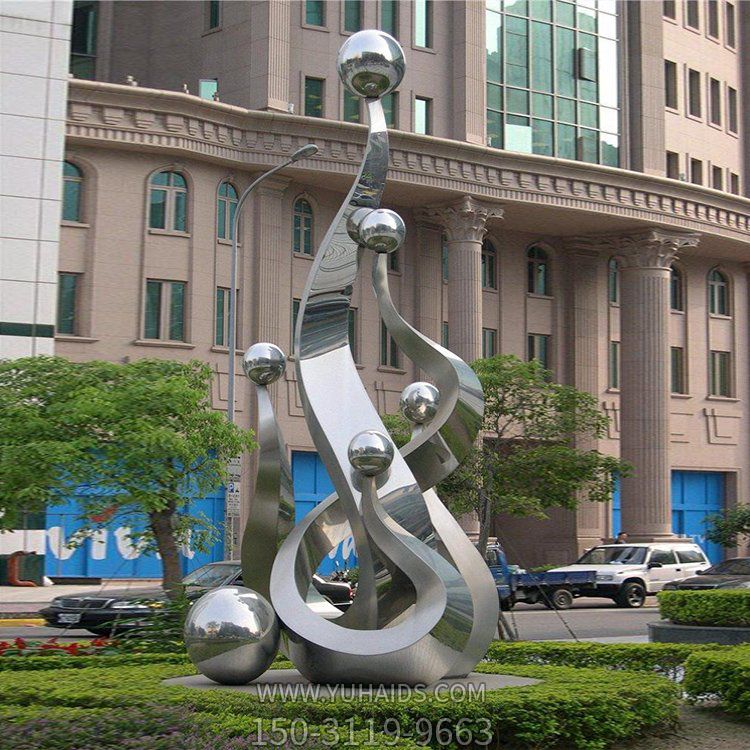 城市广场不锈钢抽象抛光圆球造型博鱼网页版