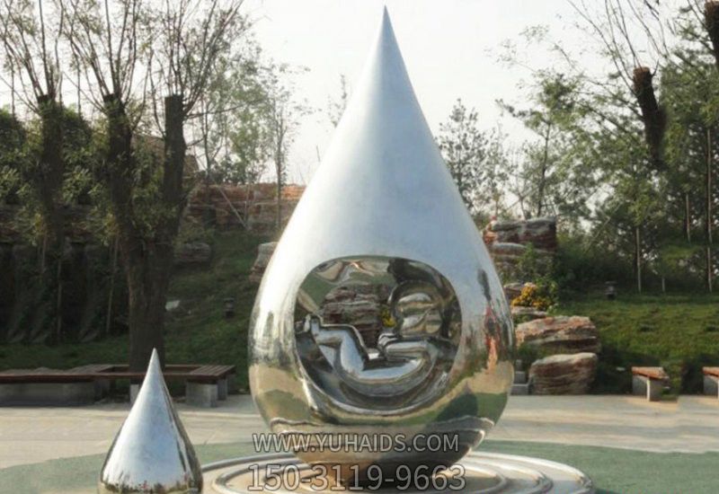 公园不锈钢镜面大型装饰品水滴博鱼网页版