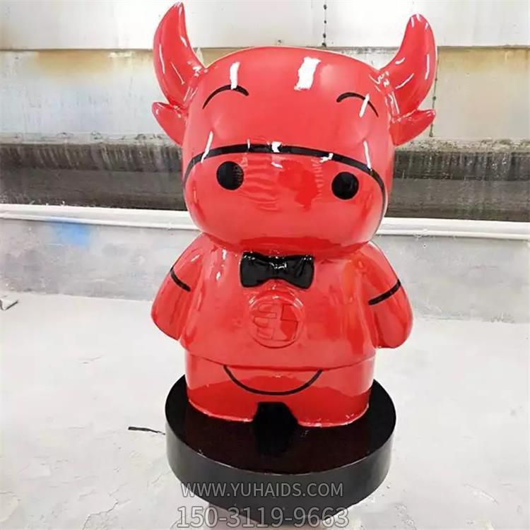 商场户外园林景观玻璃钢卡通小牛博鱼网页版