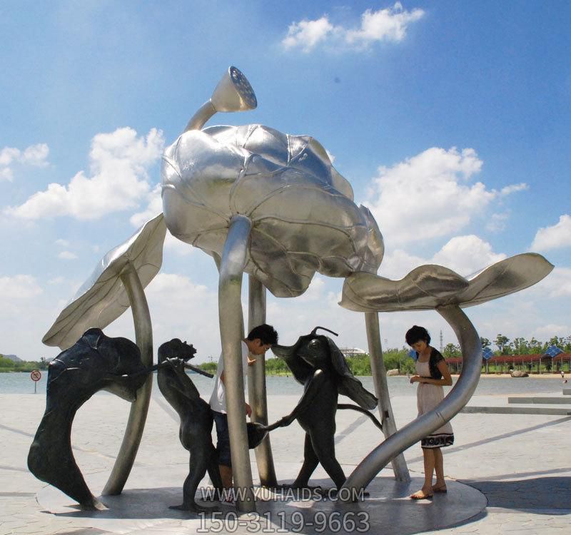 户外创意抽象不锈钢荷花博鱼网页版