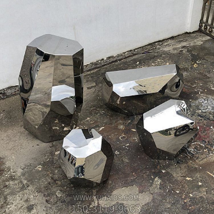 不锈钢塑镜面异形石头园林景观摆件博鱼网页版