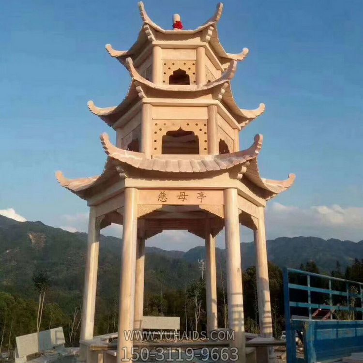 景区寺院户外摆放多层晚霞红慈母亭博鱼网页版