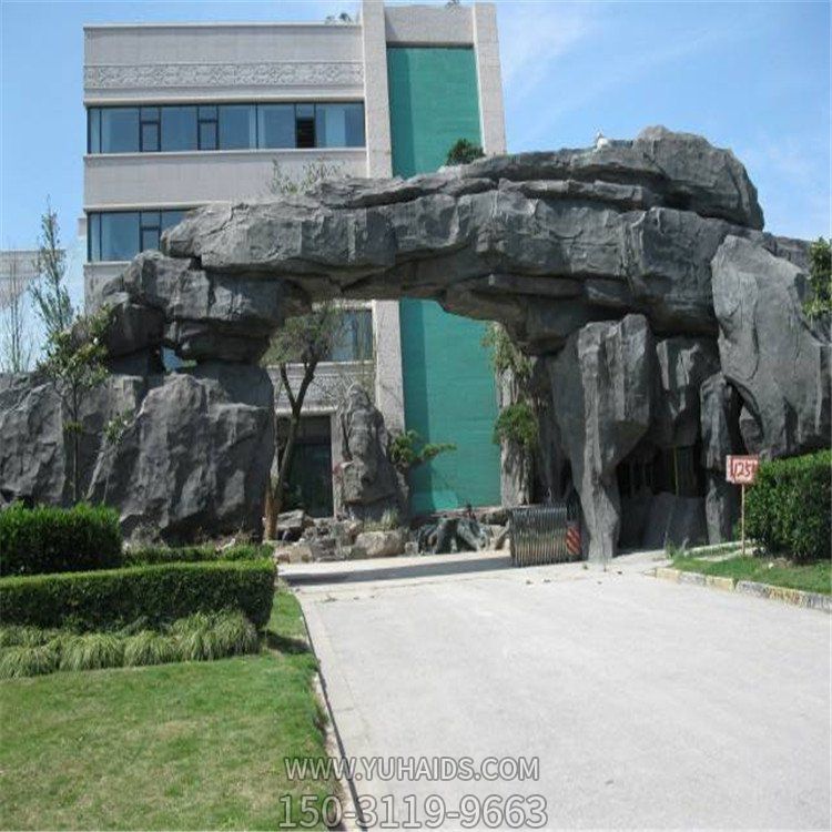 别墅小区水泥博鱼网页版假山拱门造景假山流水摆件