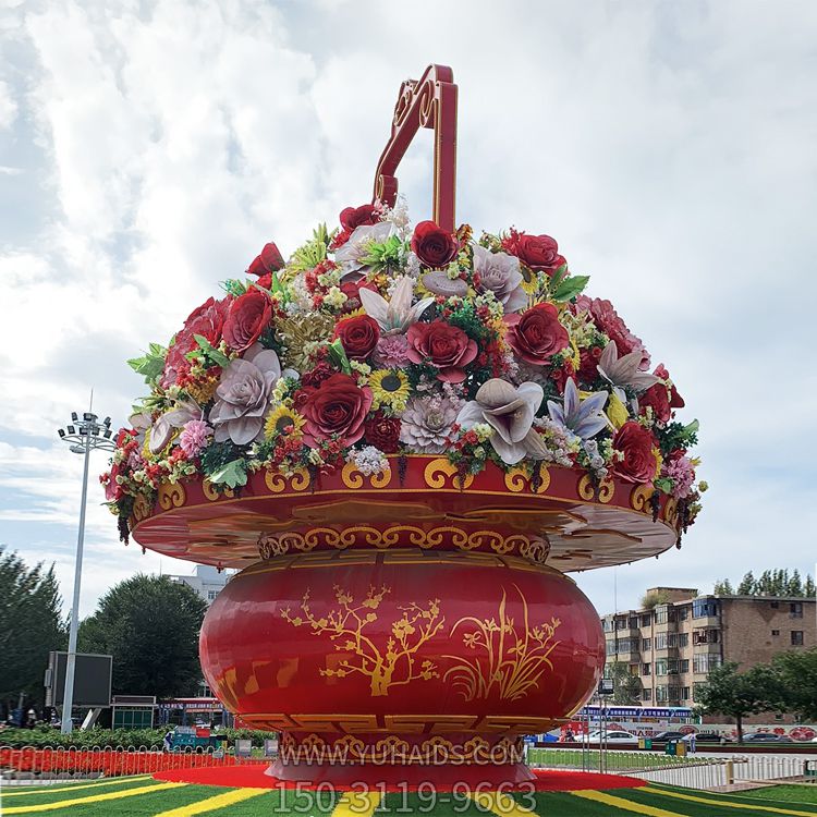 喜迎国庆天安门玻璃钢大花篮博鱼网页版