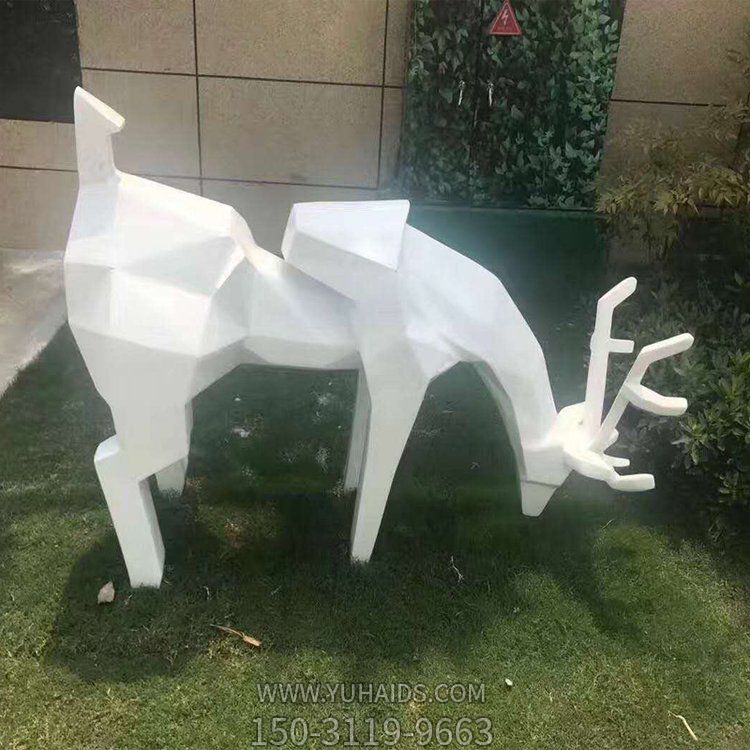 玻璃钢几何抽象鹿园林售楼部户外摆件博鱼网页版