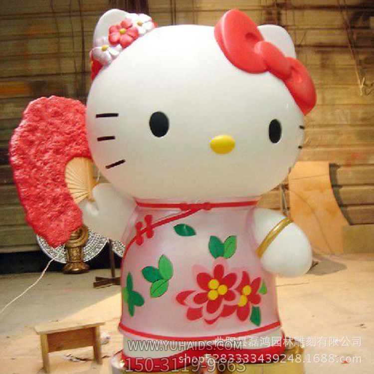 商场创意玻璃钢可爱童趣彩绘kitty猫博鱼网页版