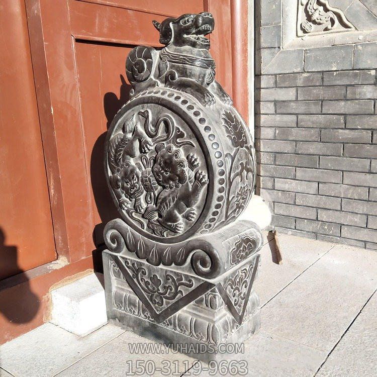 石雕仿古做旧浮雕麒麟中式庭院门口摆件博鱼网页版