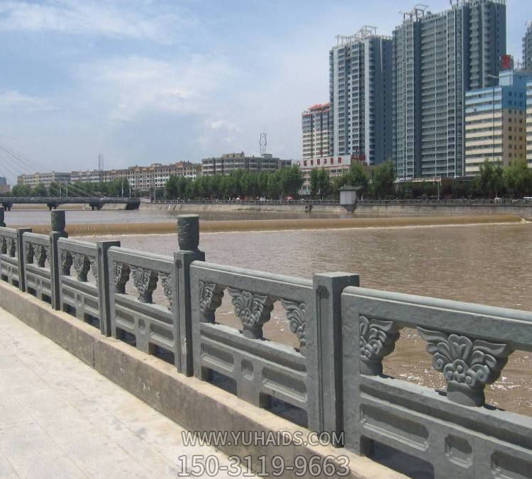 城市河道边安装大理石浮雕防护栏杆栏板博鱼网页版