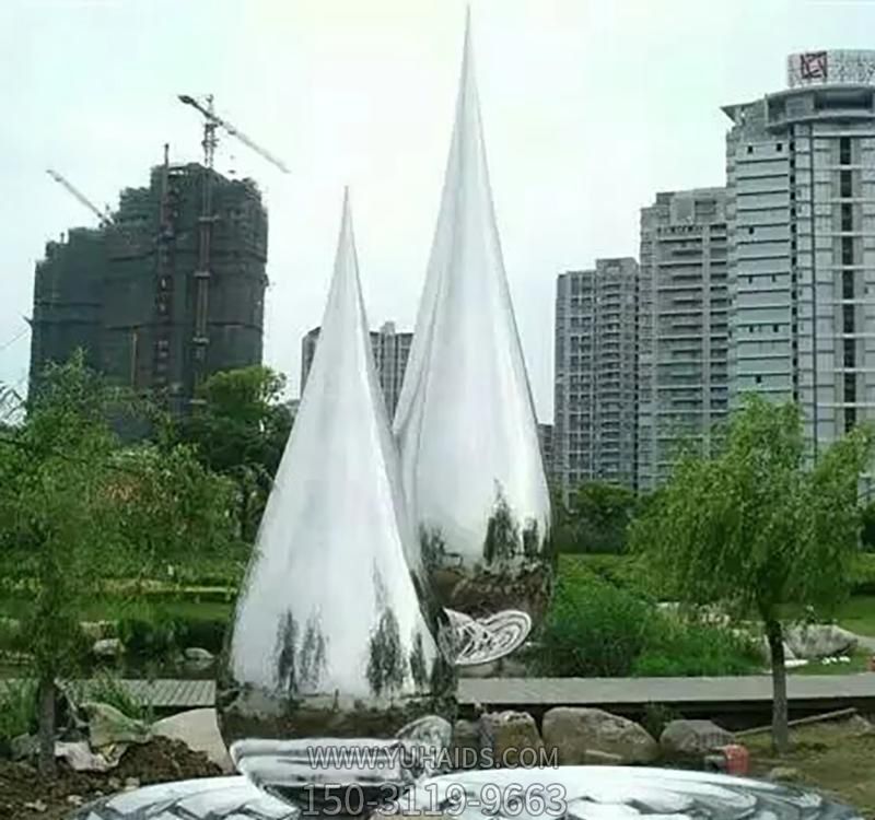 景区花园抽象不锈钢见面水滴博鱼网页版