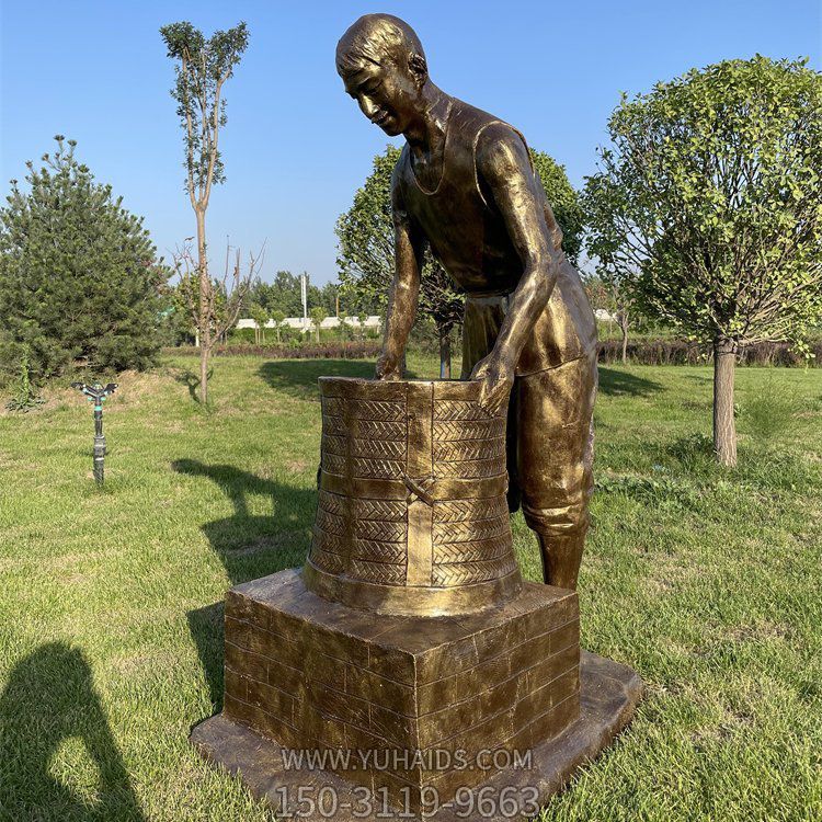 玻璃钢仿铜人物情景小品摆件博鱼网页版