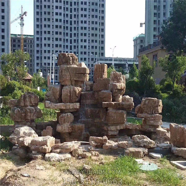 叠石假山，小区园林人造假山水景博鱼网页版