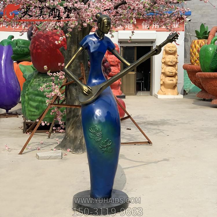 户外园林街道玻璃钢抽象演奏乐器的人物博鱼网页版