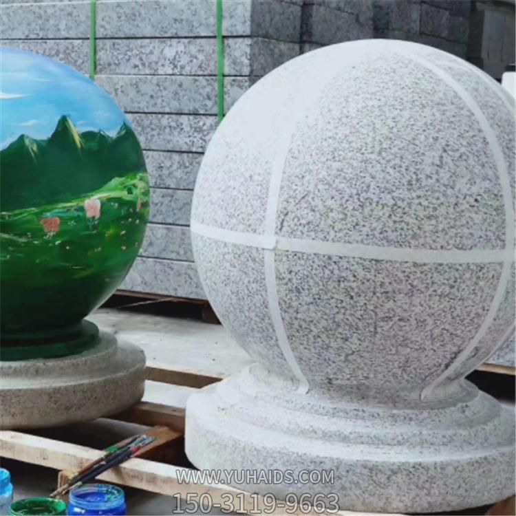 天然石材花岗岩雕刻小区学校门口摆放阻车石球墩博鱼网页版