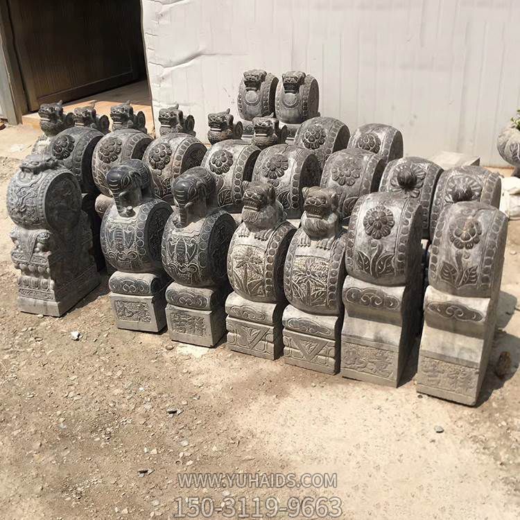 庭院门口户外摆放青石仿古抱鼓石墩博鱼网页版