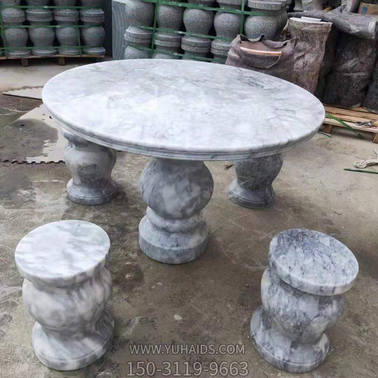 园林庭院大理石石雕户外休息石桌石凳博鱼网页版