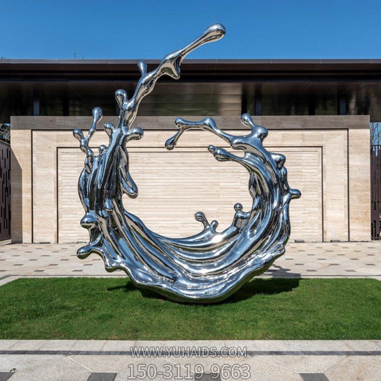 不锈钢创意浪花博鱼网页版水滴别墅造景现代主义