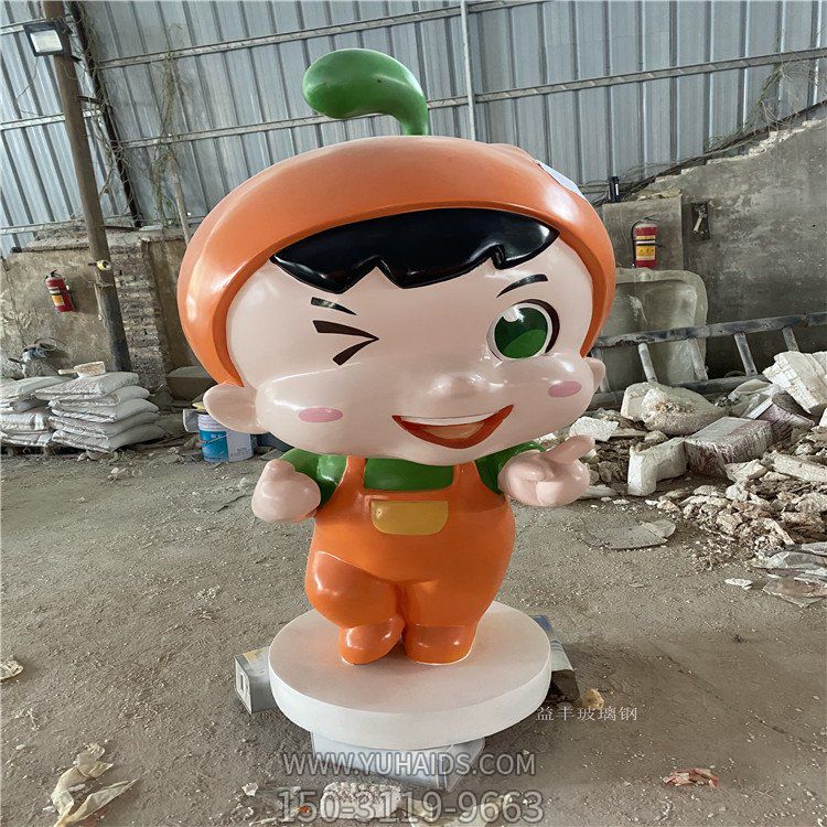 玻璃钢卡通人物，橘子橙子公仔形象博鱼网页版