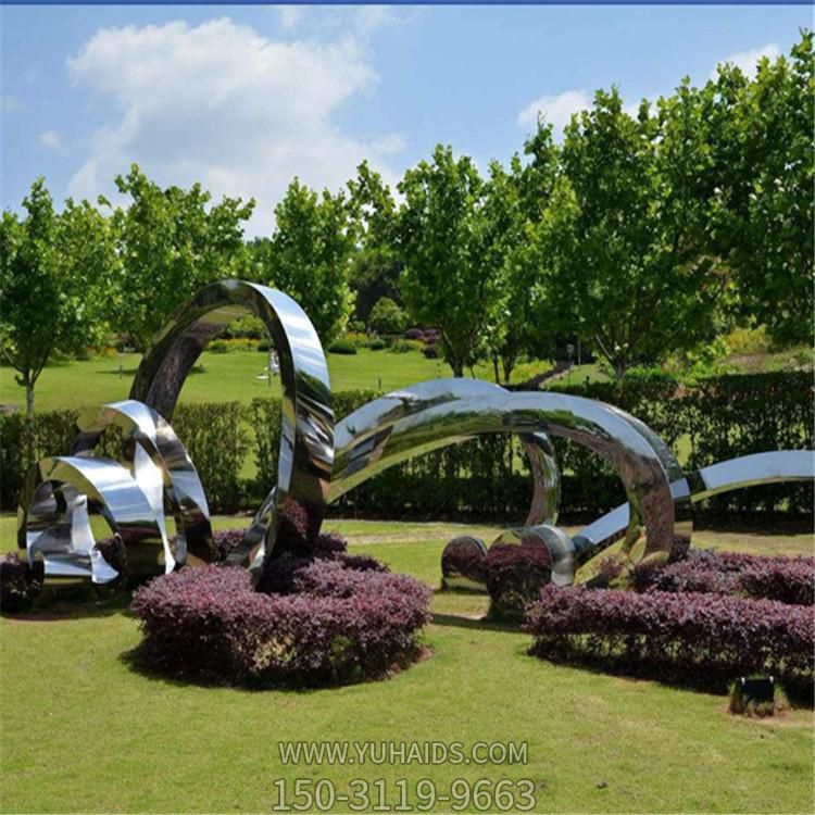 花园不锈钢几何镜面创意异形景观摆件博鱼网页版